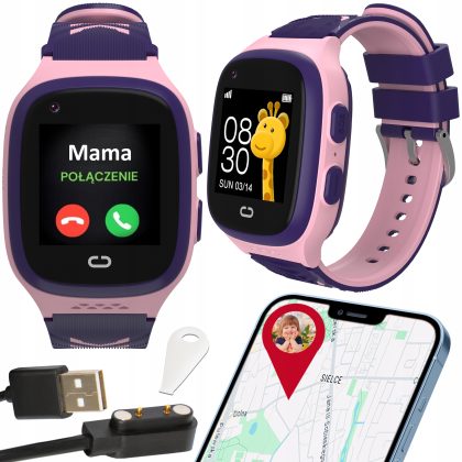 SMARTWATCH ZEGAREK DLA DZIECI SIM TELEFON WIDEOROZMOWY GPS SMS GRY MUZYKA